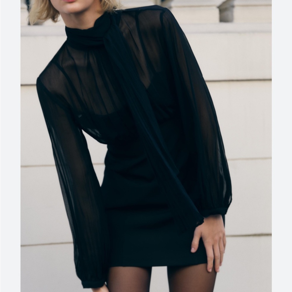 Zara Black Combination Mini Dress